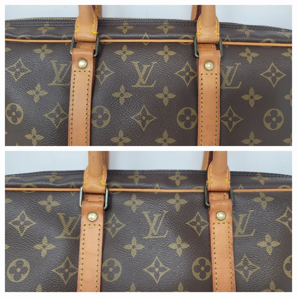 Louis Vuitton Porte Documents Voyage Monogram Canvas Briefcase Hand Bag Auth